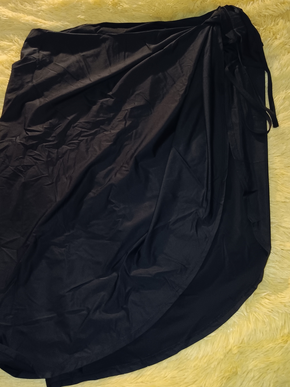 HALARA Black Swim Coverup 2 in 1 Wrap Slip Dress And Sarong